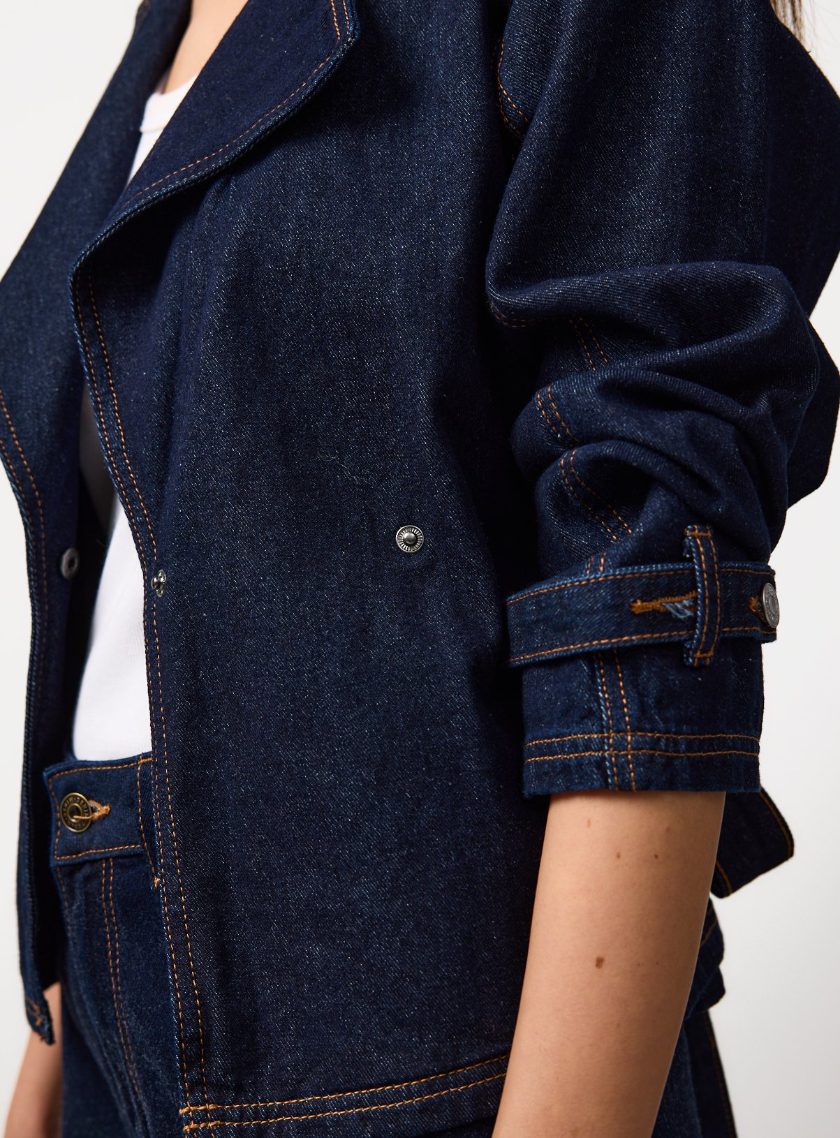 Buy Blue Denim Short Trench Coat 10 | Coats | Argos